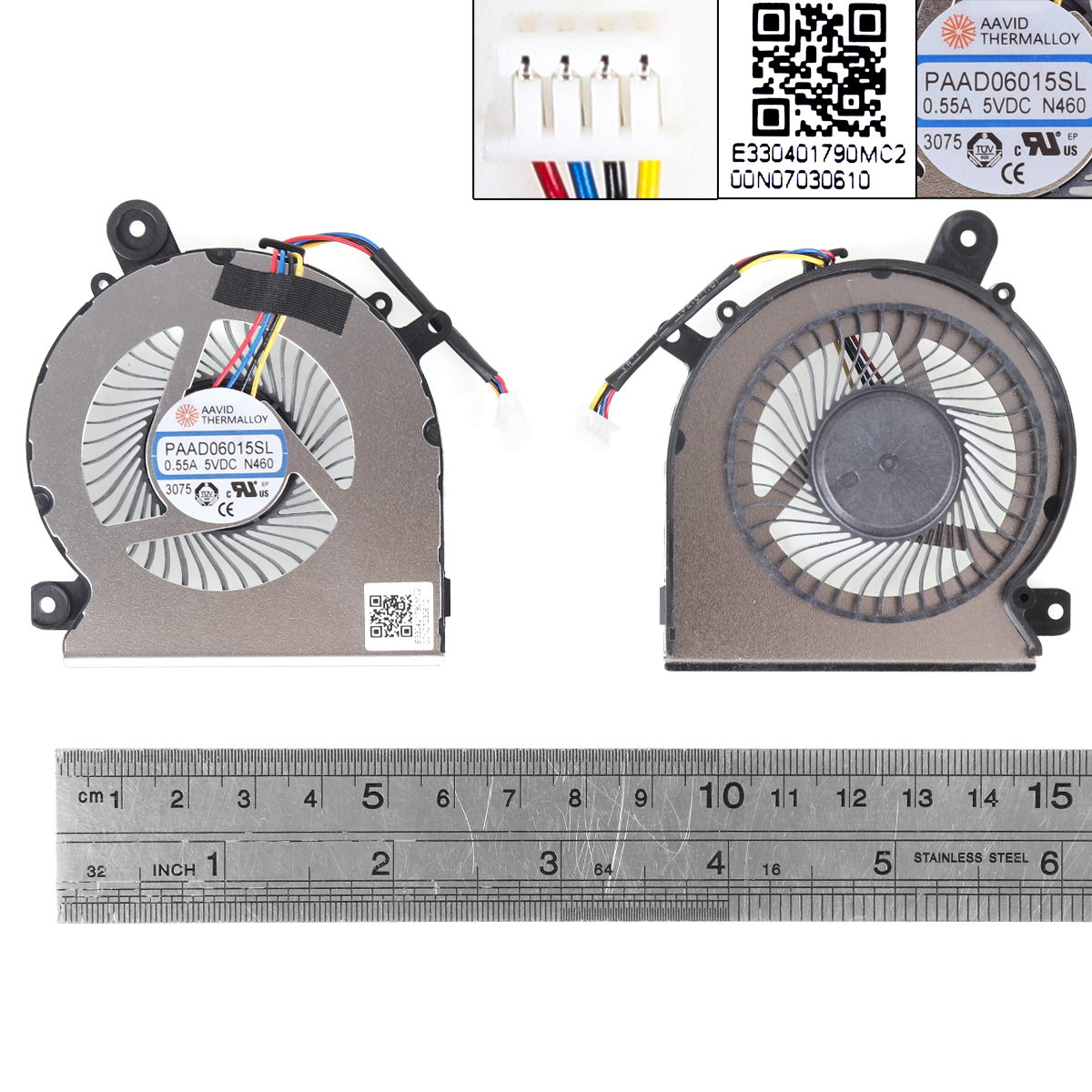Picture of New Replacement CPU Cooling Fan For MSI GL66 N477 GF66 GF76 MS-1583（GPU,ORG） PAAD05015SL Layout